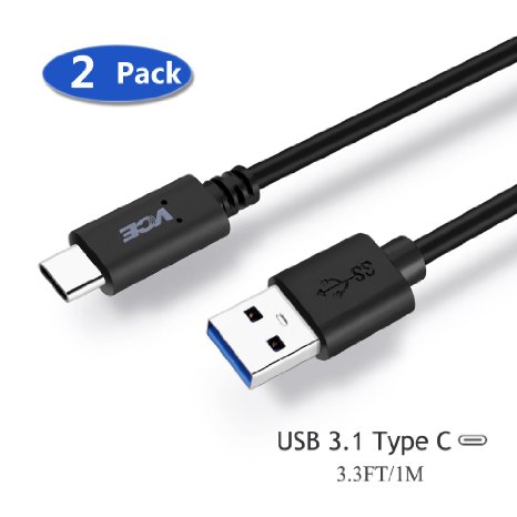 USB Type C, VCE (2-PACK) Hi-Speed USB 3.1 Type C to Standard Type A USB 3.0 Data Cable for New Macbook,Pixel C,Nexus 5X and Other Type C Devices