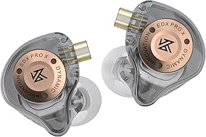 KZ EDX Pro X in Ear Monitor Headphones, HiFi Stereo IEM, Dynamic Driver Earphones with Detachable Cable, Deep Bass Noise Isolating Earbuds for Singers Musicians Drummers Audiophile (Classic, Grey)