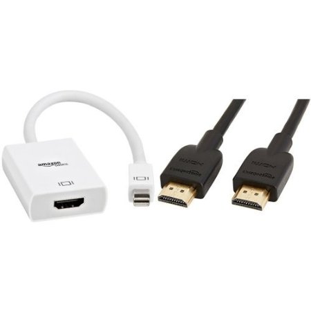 AmazonBasics Mini DisplayPort (Thunderbolt) to HDMI Adapter and High-Speed HDMI Cable - 6 Feet (Latest Standard) Set