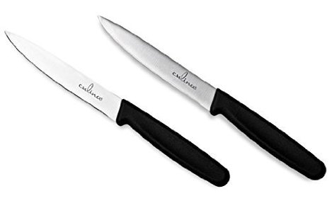 Culinareg Paring Knife Set of 2 German Steel Blade - Black Color Handle