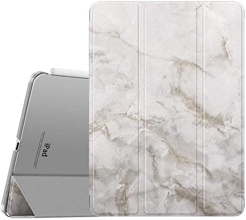 MoKo Case Fit iPad Pro 11 2nd Gen 2020 & 2018 [Support Apple Pencil Charging] Slim Lightweight Translucent Shell Protective Smart Cover Case Fit iPad Pro 11" 2020/2018, Auto Wake/Sleep - Gray Marble