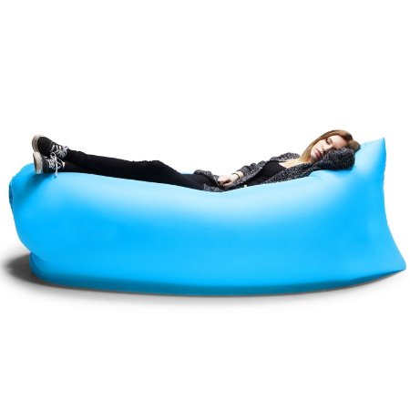 I-Dragon Inflatable Beach Lounger,Fourling Tartan Nylon Fabric Inflatable Sleeping Bags Outdoor Indoor Convenient Inflatable Air Beds Compression Air Bag Hangout Bean Bag Portable Chair Air Mattresses Bedding