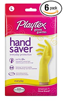 Playtex Hand Saver Premium Latex Rubber Gloves, Large (Pack of 6)