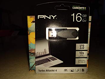 PNY Elite Turbo Attache 4 USB 3.0 Type A Flash Drive (P-FD16GTBAT4-GE) Black - 16GB - New