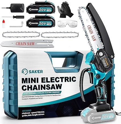 Saker Mini Chainsaw,6 Inch Portable Electric Chainsaw Cordless-Saker Mini Chainsaw,6 Inch Portable Electric Chainsaw Cordless Bar
