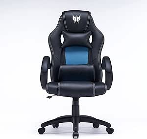 Predator Rift Essential Gaming Chair, Sedia ufficio, Cuscino Lombare, Testa rimovibile, Braccioli Regolabili, Movimento Schienale max 115 gradi, Telaio in acciaio, Tessuto Traspirante