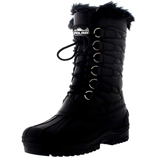 Polar Products Womens Nylon Cold Weather Outdoor Snow Duck Winter Rain Lace Boot