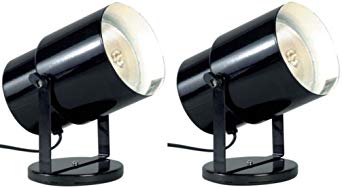 Satco 77-394 Multi-Purpose Portable Spot Light (Pack of 2), Black, Medium Base, 75 Watts, 120 Voltage, 5-3/4'' Height, 6-3/4'' Width, Porcelain Socket