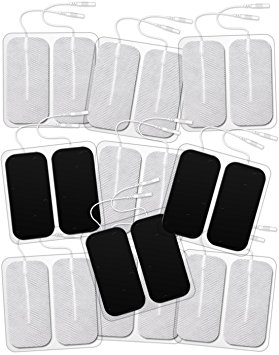 DONECO TENS Unit Electrodes 2"x4" Rectangular 20-Pack Electrode Pads for TENS Therapy - Self-Adhering, Reusable and Premium Quality