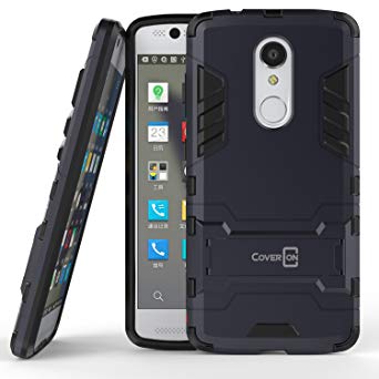 ZTE Axon 7 Mini Case, CoverON [Shadow Armor Series] Hard Slim Hybrid Kickstand Phone Cover Case for ZTE Axon 7 Mini - Navy Gray