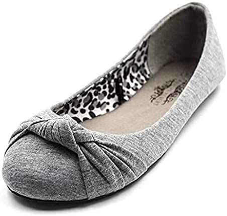 Charles Albert Ballet Flats for Women, Knotted Front Canvas Round Toe Dress Shoe