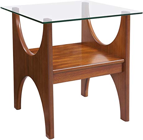 Midcentury Modern Table - Wood & Glass Side Table - Scandinavian Inspired Design