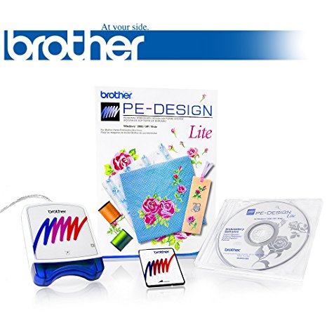Brother PE Design Lite Embroidery Software - Comes with Rewritable Embroidery Card   Reader/Writer Box   Auto-Digitizing Capabilities   35 Fonts!!!