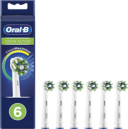 Oral-B CrossAction Toothbrush Head with CleanMaximiser Technology, Pack of 6 Counts