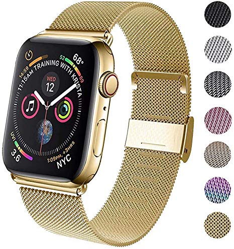 GBPOOT Compatible for Apple Watch Band 38mm 40mm 42mm 44mm, Wristband Loop Replacement Band for Iwatch Series 4,Series 3,Series 2,Series 1-Yellow Gold 38mm/40mm