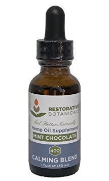 CALMING BLEND Hemp Oil Infusion, 400 mg, Mint Chocolate Flavor - 1 ounce (30ml)