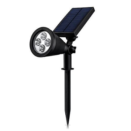 [Upgraded 200 Lumens]Led Solar Lights, Mpow Soleil P2 Waterproof Solar Spotlight / Solar Powered Outdoor Wall Light Landscape Lighting Security Lights 180°angle Adjustable, Auto On/Off for Garden, Outdoor, Lawn, Backyards, Outside Wall etc.