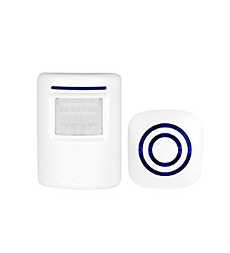 Suriora Wireless Welcome Alert Door Bell: Infrared Motion Sensor Alarm Chime with LED -38 Chime Tunes ( 1 Receiver and 1 Sensor)