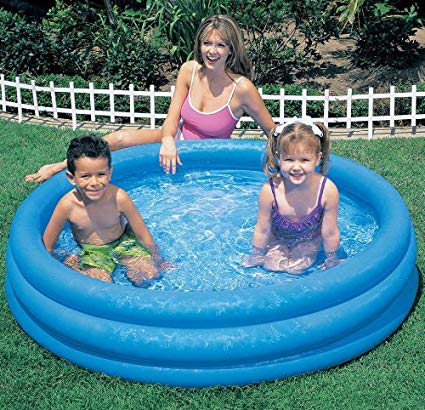 INTEX Inflatable Swimming Paddling Play Pool 3 Ring Blue Toy Kids Childs Childrens Baby Family Sizes - 45'' , 58'' , 66'' Diameter (58'' x 13'')