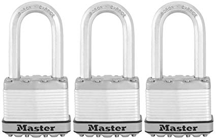 Master Lock Padlock, Magnum Laminated Steel Lock, 2 in. Wide, M5XTRILH (Pack of 3-Keyed Alike)