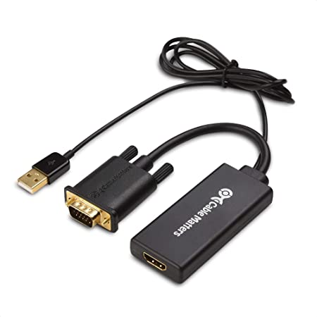 Cable Matters VGA to HDMI Adapter for Monitor and TV (VGA to HDMI Converter) with Audio Support