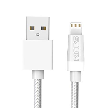 Kinps Apple MFi Certified Lightning to USB Cable Nylon Braided iPhone Charger Cord Super Long Compatible with iPhone Xs/XS Max/XR/X/8/8 Plus/7/7 Plus/6S/6S Plus/6/6 Plus/SE, iPad (10ft/3m, White)