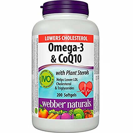Webber Naturals Omega-3 & Coq10 with Plant Sterols, 200 Softgels
