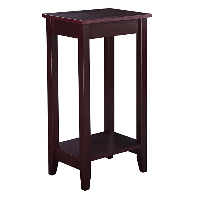 Giantex Tall Side End Table With Shelf Coffee Night Stand Bedside Sofa Table For Living Bedroom, Espresso