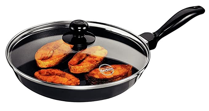 Hawkins Futura Non-Stick Frying Pan with Glass Lid, 1.5 Litres/26cm, Black