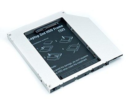 QUMOX Laptop 2nd HDD SSD DVD Bay Caddy Adapter for 2.5''/9.5mm Universal CD/DVD-ROM SATA TO SATA Hard Drive External Enclosure