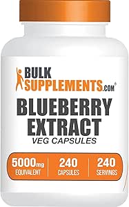 BulkSupplements.com Blueberry Extract Capsules - Anthocyanin Supplement - Wild Blueberry Powder - Antioxidants Supplement - 240 Day Supply (240 Capsules)