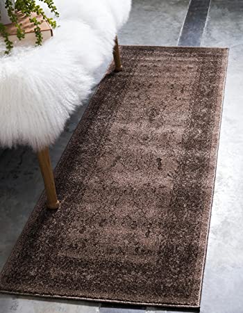 Unique Loom La Jolla Collection Tone-on-Tone Traditional Brown Runner Rug (2' 7 x 10' 0)