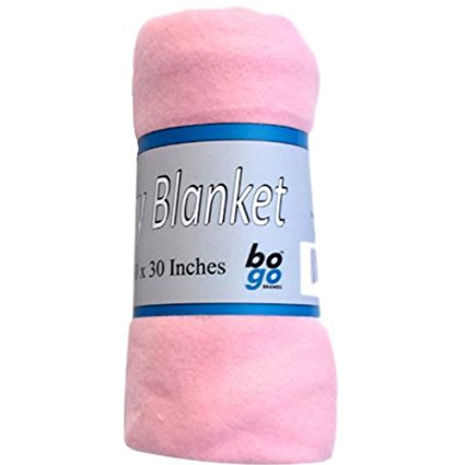 30x30 Inch Soft Fleece Swaddling Baby Blanket - Assorted Style Print and Solid Blankets by bogo Brands (Pink - Solid)