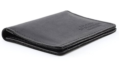 Top Grain Leather Slim Card Holder Wallet - Thin Minimalist Design,Made In USA