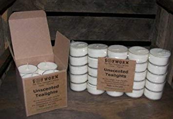 Soyworx Lot of 20 All Natural 100% Soy Polycarbonate Cup Tealight Candles Unscented