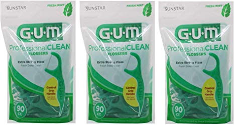 G-U-M Professional Clean Flossers, Mint 90 ea (PACK OF 3)