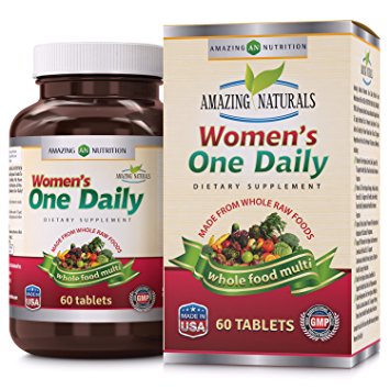 Amazing Naturals WOMEN'S ONE DAILY Multivitamin * 60 Tablets * Organic Raw Whole Food Multivitamins For Women