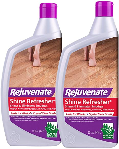 Rejuvenate Shine Refresher Polish Removes Scratches from Hardwood Floors Restores Shine and Protects Hardwood Laminate Linoleum Tile Vinyl and More (Pack of 2)