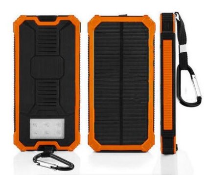 Happycamping Solar Charger with 6LED Flashlight 15000mAh Solar Power Bank Dual USB External Battery Charger Cell Phone Battery Pack Outdoor Backup Charger (Orange)