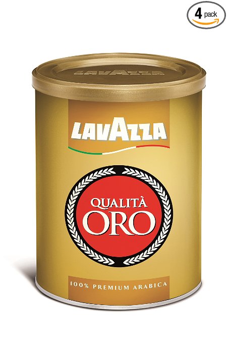 Lavazza Qualita Oro Medium Roast Ground Coffee 88-Ounce Cans Pack of 4