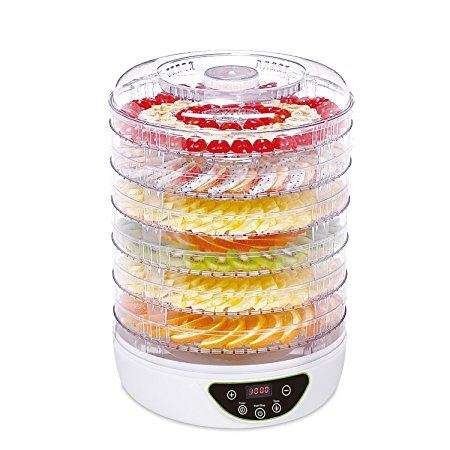 electriQ Food Dehydrator & Dryer - with 6 Collapsible Shelves and 48 Hour Timer