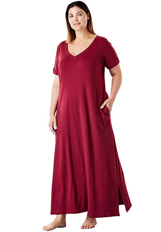Dreams and Co Womens Plus Size Maxi Lounger