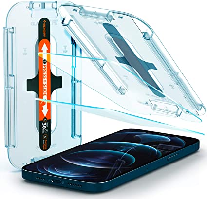 Spigen Tempered Glass Screen Protector [Glas.tR EZ Fit] Designed for iPhone 12 Pro Max [6.7 inch] [Case Friendly] - 2 Pack