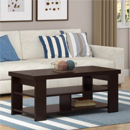 Hollow Core Contemporary Coffee Table, Black Forest Finish