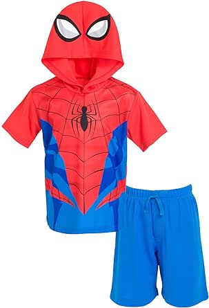 Marvel Avengers Spider-Man Captain America Hulk Thor Athletic T-Shirt and Mesh Shorts Outfit Set Toddler to Big Kid