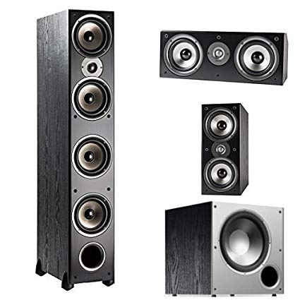 Polk Audio Monitor Series 5.1 Channel Home Theater Bundle | Includes One (1) Monitor 70 Tower Speakers, One (1) Monitor CS1 Center Channel, Two (2) Bookshelf Speakers & One (1) PSW10 Subwoofer