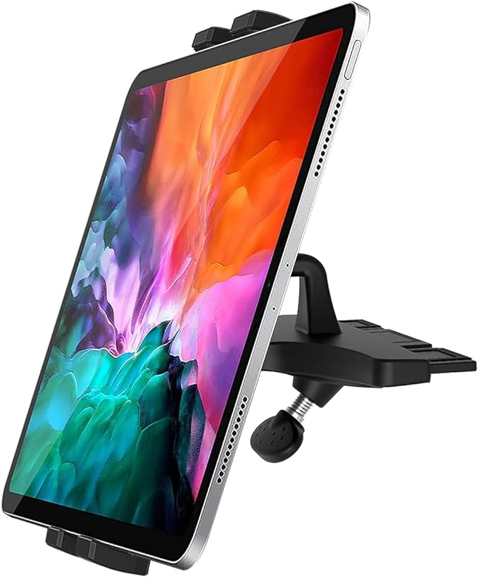 CD Tablet Holder for Car Mount [Ultra Sturdy] Tablet Holder for iPad Car Mount CD Slot, 360° Rotation Adjustable CD Player Tablet Mount for 4.7-13" iPad Pro 12.9 Mini Air, Galaxy Z Fold, Tabs, iPhone