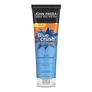 John Frieda Blue Crush for Brunettes Blue Conditioner, 8.3 Fl Ounces, Moisturization for Color Treated and Natural Brunette Hair