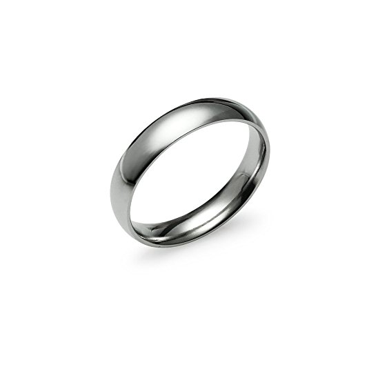 High Polish 4mm Plain Comfort Fit Wedding Band Ring Stainless Steel Many Sizes Available
