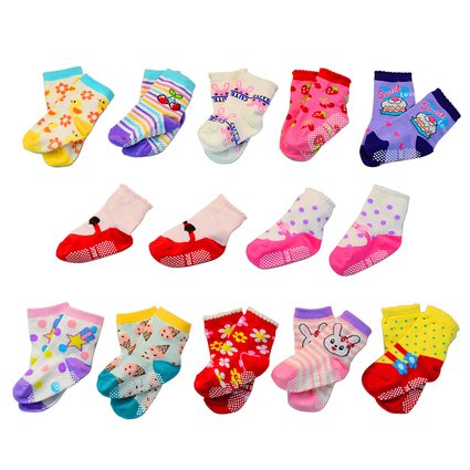 Non-skid Baby Toddler Soft Cotton Socks for 1-3 Years Baby Toddler